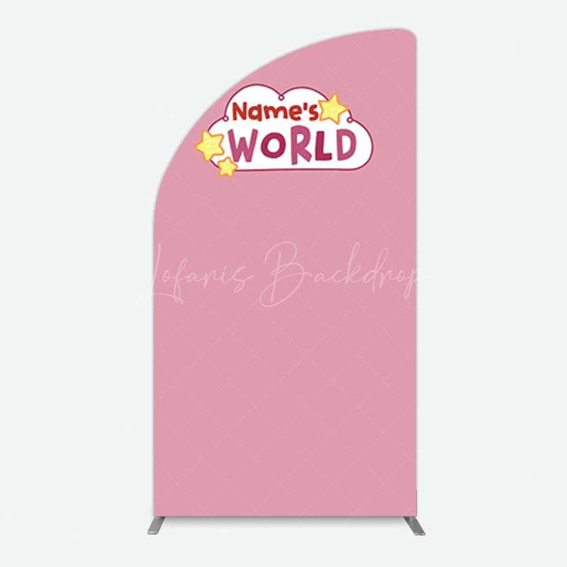 Lofaris Dusty Rose Girls World Birthday Half Moon Arch Backdrop
