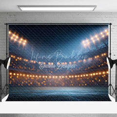 Lofaris Dynamic Night Stadium Sports Backdrop with Bright Floodlights and String Lights Perfect for Game Party
