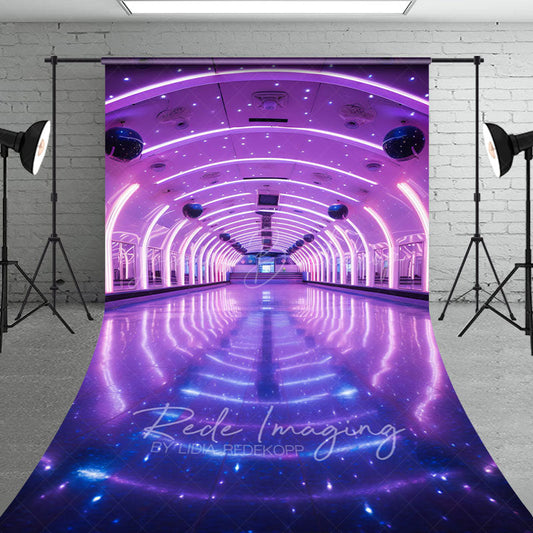 Lofaris Dynamic Purple Lighted Dance Hall Sweep Backdrop