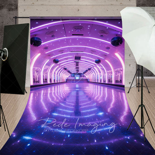 Lofaris Dynamic Purple Lighted Dance Hall Sweep Backdrop