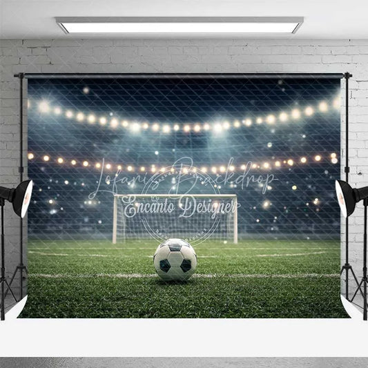 Lofaris Dynamic Soccer Field Backdrop Stadium Lights Football Game Night Photography Background for Sports Party