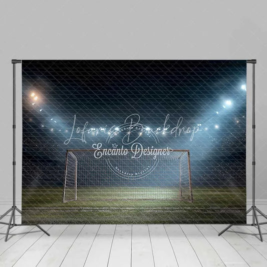 Lofaris Dynamic Soccer Field Goal Backdrop Professional Sports Theme Photography Background for Birthday Party