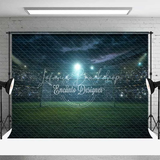 Lofaris Dynamic Soccer Field Goal Night Game Backdrop Sports Theme Party Photography Background for Event