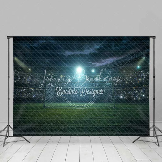 Lofaris Dynamic Soccer Field Goal Night Game Backdrop Sports Theme Party Photography Background for Event
