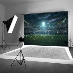 Lofaris Dynamic Soccer Field Goal Night Game Backdrop Sports Theme Party Photography Background for Event