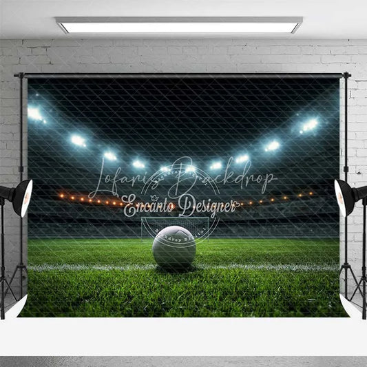 Lofaris Dynamic Soccer Stadium Night Game Backdrop Bright Field Lights Sports Photography Birthday Party Decor