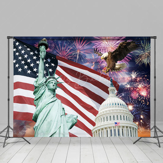 Lofaris Eagle Celebrating Independence Day Photo Backdrop