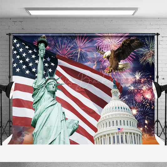Lofaris Eagle Celebrating Independence Day Photo Backdrop