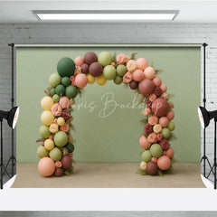 Lofaris Earth Tone Balloon Arch Photography Backdrop with Roses Boho Floral Decor for Wedding Bridal or Baby Shower