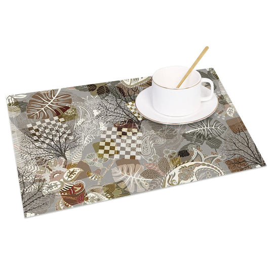 Lofaris Earth Tone Boho Tropical Leaf Set of 4 Placemats