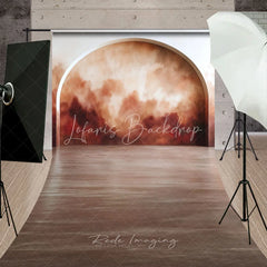 Lofaris Earthy Terracotta and Brown Abstract Arch Sweep Backdrop Painterly Cloud Texture for Studio Photography