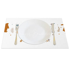 Lofaris Easter Set of 4 Placemats Boho Bunny Silhouette Minimalist Happy Neutral Dining Table Mats