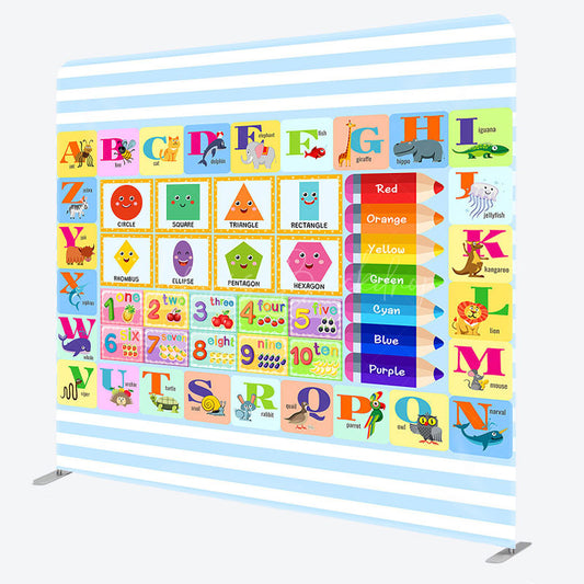 Lofaris Educational Colorful Alphabet Pillow Case Backdrop