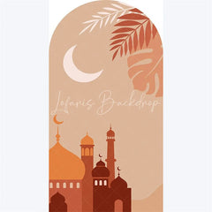 Lofaris Eid Mubarak Crescent Moon Arch Backdrop Islamic Star and Lantern Holiday Ramadan al-Fitr Festival Photo Booth Decor