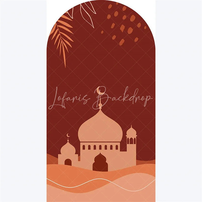 Lofaris Eid Mubarak Crescent Moon Arch Backdrop Islamic Star and Lantern Holiday Ramadan al-Fitr Festival Photo Booth Decor