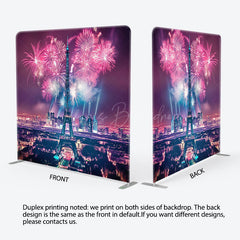 Lofaris Eiffel Tower Night City Scene Pillow Case Backdrop