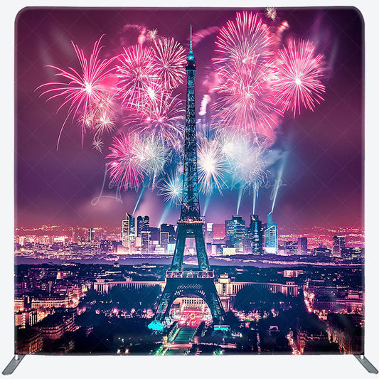 Lofaris Eiffel Tower Night City Scene Pillow Case Backdrop