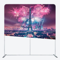 Lofaris Eiffel Tower Night City Scene Pillow Case Backdrop