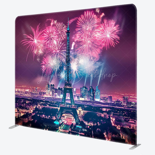 Lofaris Eiffel Tower Night City Scene Pillow Case Backdrop