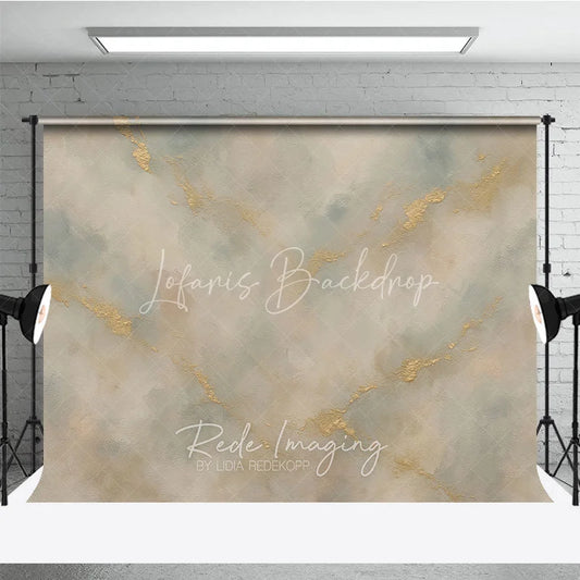 Lofaris Elegant Abstract Gold Textured Photography Backdrop Light Blue and Beige Artistic Studio Prop