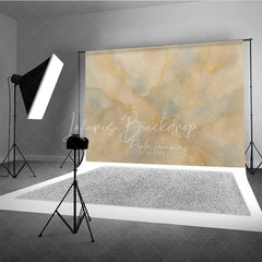 Lofaris Elegant Abstract Textured Photography Backdrop with Gold Veins Beige and Light Blue Marble Style for Portraits