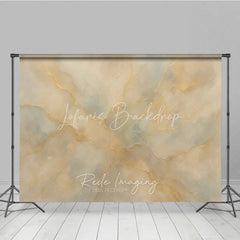 Lofaris Elegant Abstract Textured Photography Backdrop with Gold Veins Beige and Light Blue Marble Style for Portraits