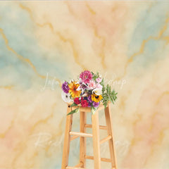 Lofaris Elegant Abstract Watercolor Photography Backdrop with Gold Veins Pastel Blue and Peach Artistic Studio Prop