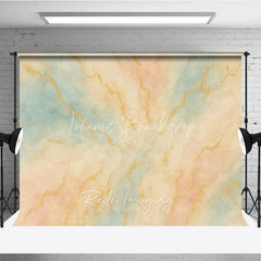 Lofaris Elegant Abstract Watercolor Photography Backdrop with Gold Veins Pastel Blue and Peach Artistic Studio Prop