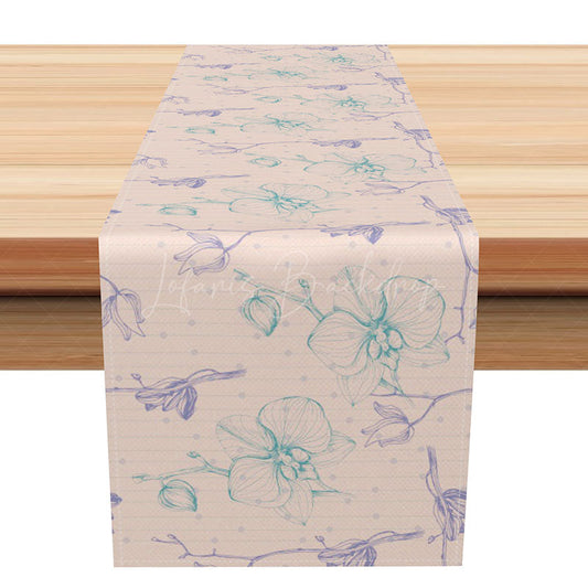 Lofaris Elegant and Colorful Spring Floral Table Runner Abstract Painted Wildflowers Modern Artistic Kitchen Decor