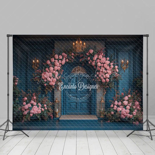 Lofaris Elegant And Floral Arch Door Sweet Wedding Backdrop