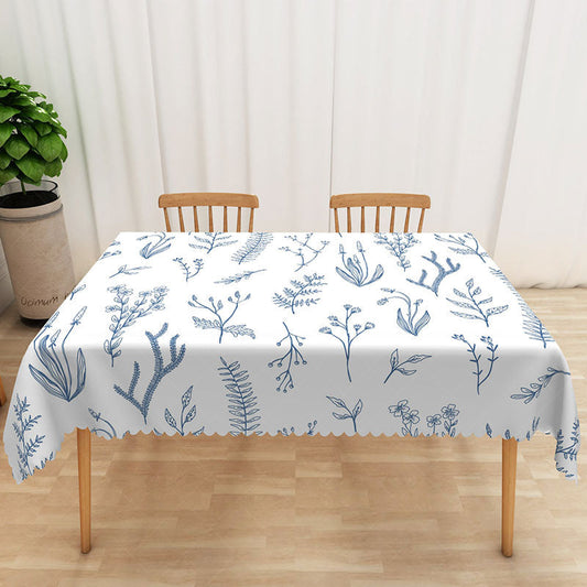 Lofaris Elegant Artistic Tablecloth with Botanical Plant Paintings for Fine Art and Nature Inspired Decor