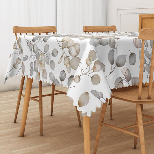 Lofaris Elegant Autumn Rectangle Tablecloth with Falling Leaves for Thanksgiving and Sophisticated Fall Decor