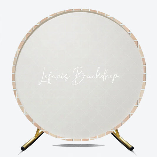 Lofaris Elegant Beige and Cream Mosaic Tile Pattern Round Backdrop Neutral Textured Background for Versatile Decor