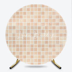 Lofaris Elegant Beige and Cream Mosaic Tile Pattern Round Backdrop Neutral Textured Background for Versatile Decor