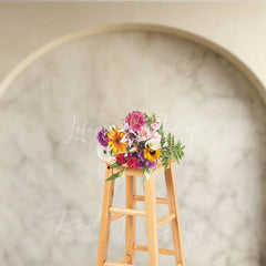 Lofaris Elegant Beige Marble Arch Photography Backdrop Modern Minimalist Studio Photo Prop for Product and Portrait