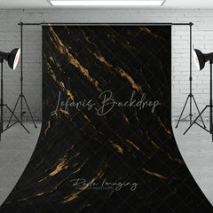Lofaris Elegant Black and Gold Abstract Textured Sweep Backdrop Artistic Modern Design for Professional Photography Studio