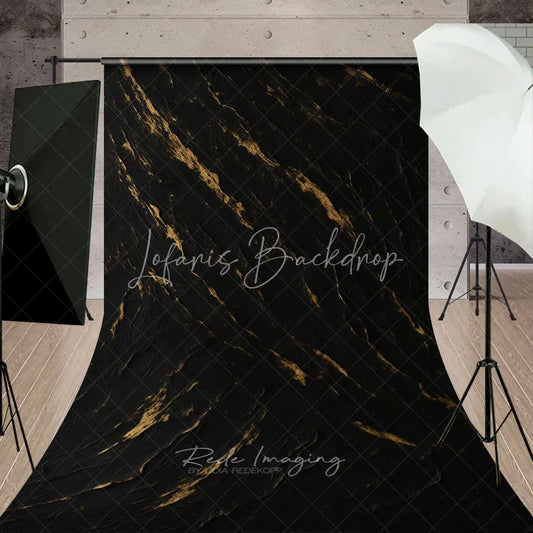 Lofaris Elegant Black and Gold Abstract Textured Sweep Backdrop Artistic Modern Design for Professional Photography Studio