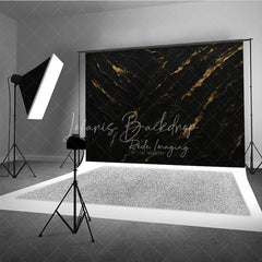Lofaris Elegant Black and Gold Textured Abstract Photography Backdrop Dark Moody Artistic Portrait Studio for Photoshoot