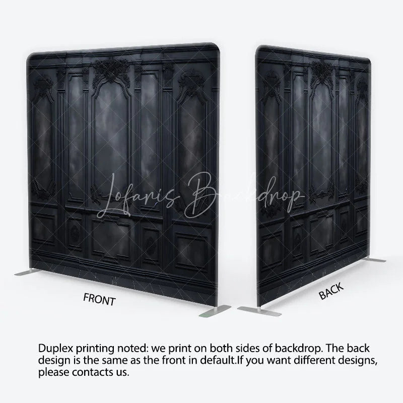 Lofaris Elegant Black Baroque Wall Square Double-Sided Backdrop Gothic Style Party Decor