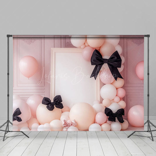 Lofaris Elegant Black Bow Tie Balloon Valentines Day Backdrop