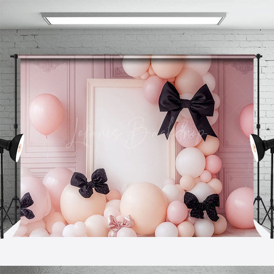 Lofaris Elegant Black Bow Tie Balloon Valentines Day Backdrop