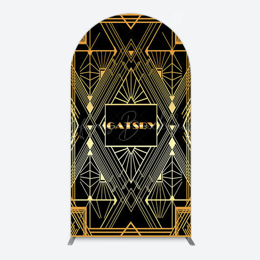 Lofaris Elegant Black Gold Gatsby Birthday Arch Backdrop