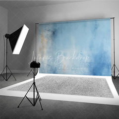 Lofaris Elegant Blue and Brown Abstract Textured Photography Backdrop Artistic Studio Portrait Background for Photoshoot