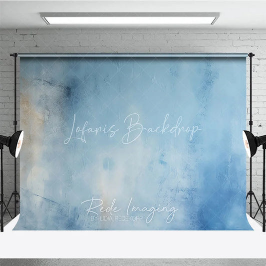 Lofaris Elegant Blue and Brown Abstract Textured Photography Backdrop Artistic Studio Portrait Background for Photoshoot