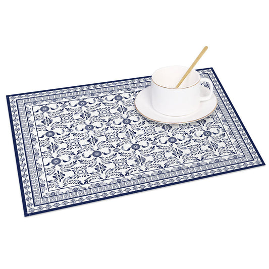 Lofaris Elegant Blue Slovakia Pattern Set of 4 Placemats