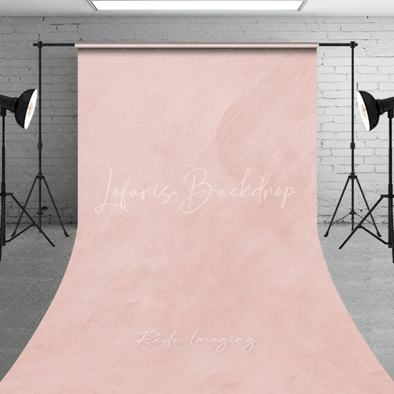 Lofaris Elegant Blush Pink Textured Sweep Backdrop Soft Aesthetic Plaster Wall Photography Background for Portraits