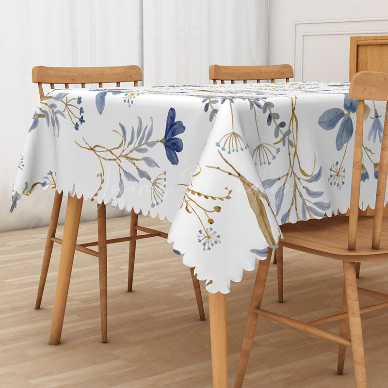 Lofaris Elegant Boho Tablecloth with Autumn Flowers for Rustic Fall Wedding or Thanksgiving Dining Decor