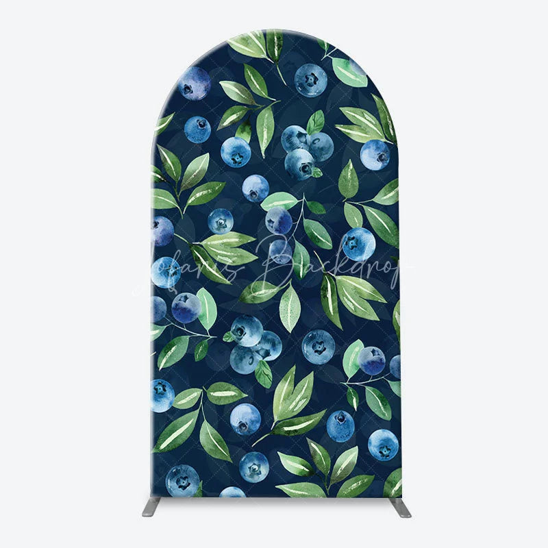 Lofaris Elegant Botanical Blueberry and Floral Arch Backdrop Kit Nature Inspired Party Decor Photo Booth Prop