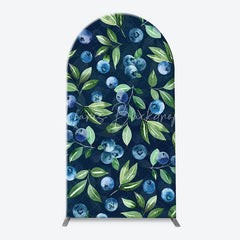 Lofaris Elegant Botanical Blueberry and Floral Arch Backdrop Kit Nature Inspired Party Decor Photo Booth Prop