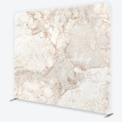 Lofaris Elegant Cream and Brown Marble Texture Square Double-Sided Backdrop Natural Stone Veins Photography Background